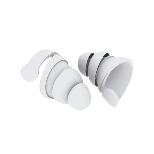 White BOLLSEN Earplugs Hearing Protection, featuring a spiral design and soft tips.