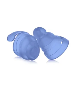 Two blue BOLLSEN Earplugs Hearing Protection with a smooth, rounded design.