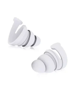 Two pairs of white BOLLSEN Earplugs Hearing Protection with a sleek design and soft texture.