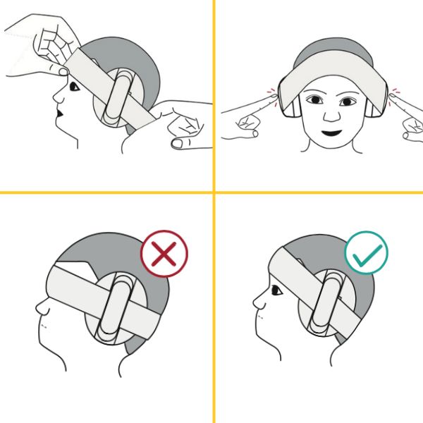 How to position baby earmuffs on head