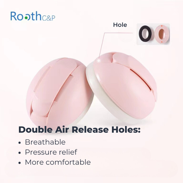 Pink baby earmuffs with air release hole
