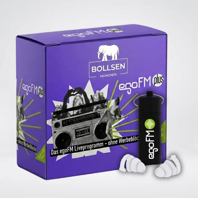 egoFM purple personalised earplug box
