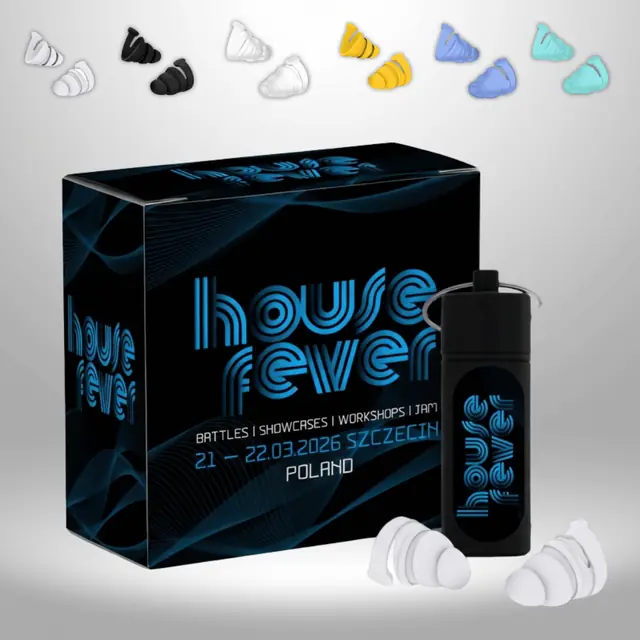 House Fever event earplug box with branded case