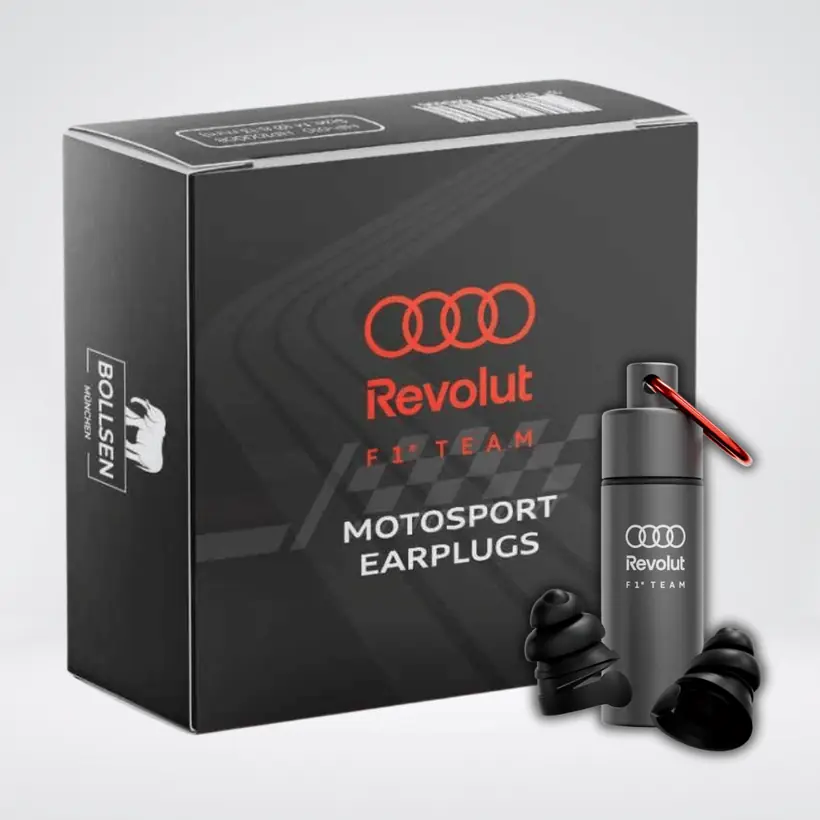 Personalised BOLLSEN earplug box and case for Revolut F1 Team