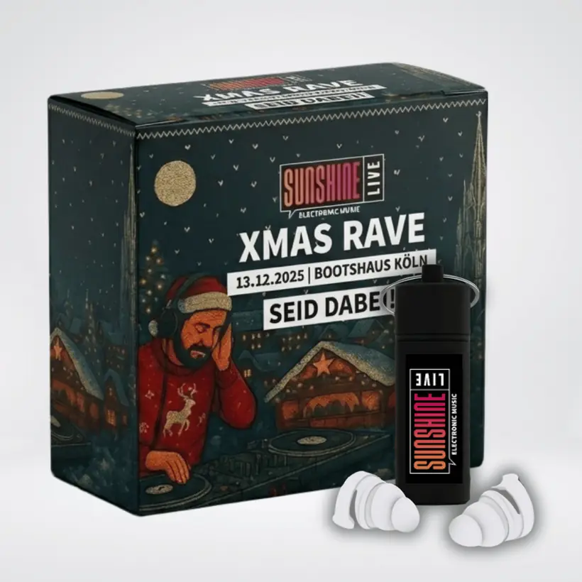 Sunshine Live Xmas Rave personalised earplug box