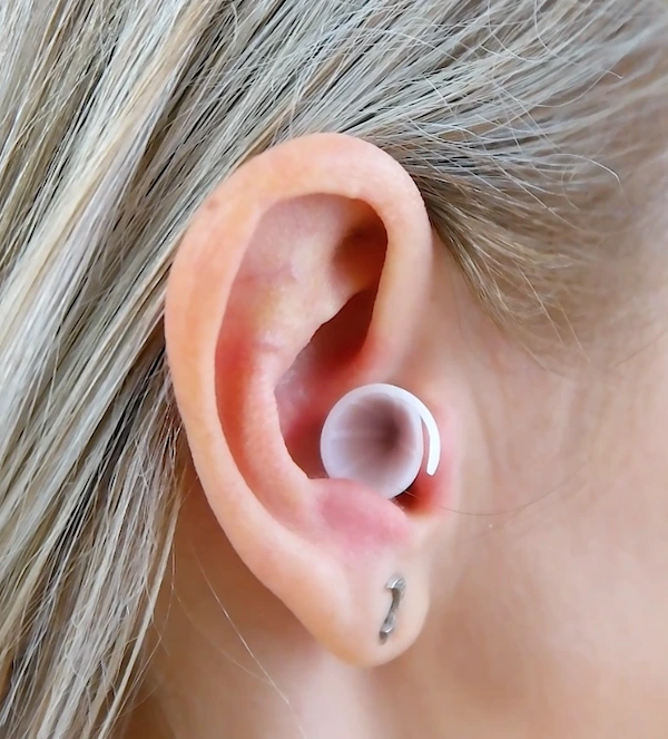 Life+ earplug inserted in the ear